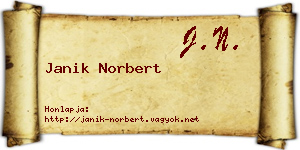 Janik Norbert névjegykártya